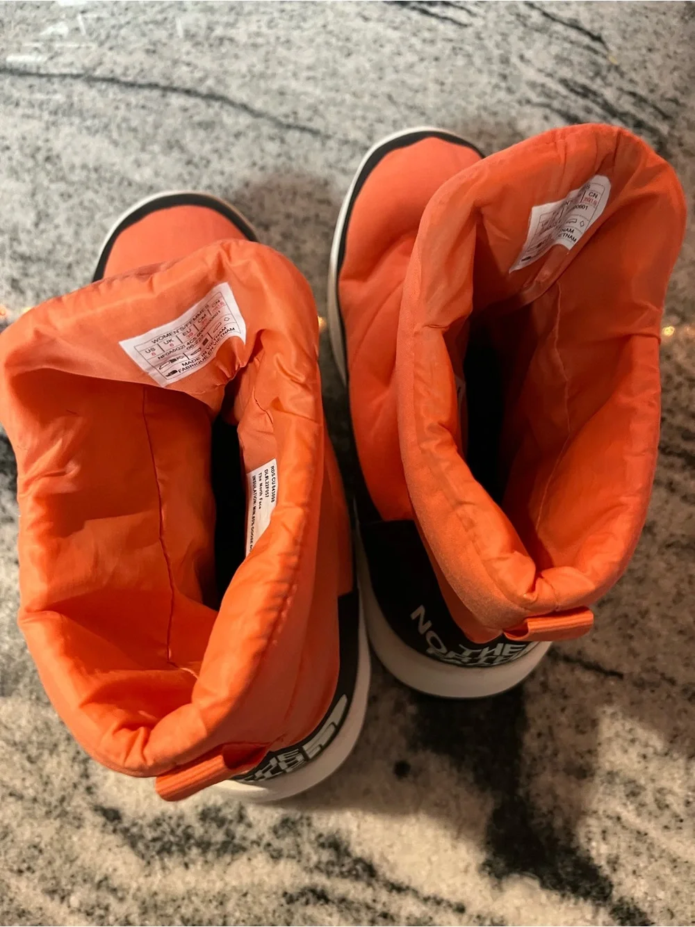 The North Face Winter Boots Women Orange Nuptse II Bootie 700 Dryvent Size 8
